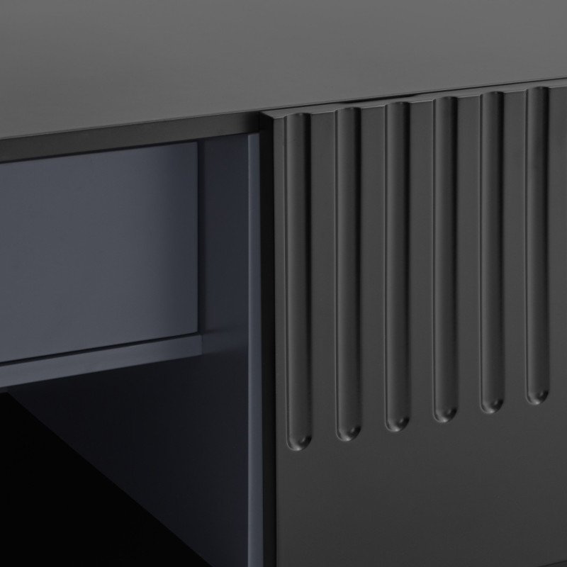 Meuble TV contemporain 4 portes en bois DORIC
