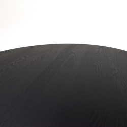 Table à manger forme ovale pied central en bois noir BLAIRE
