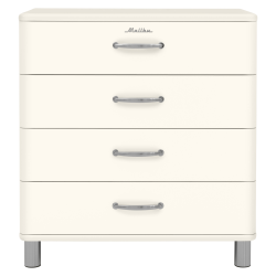 Commode style rétro 4 tiroirs 86cm MALIBU