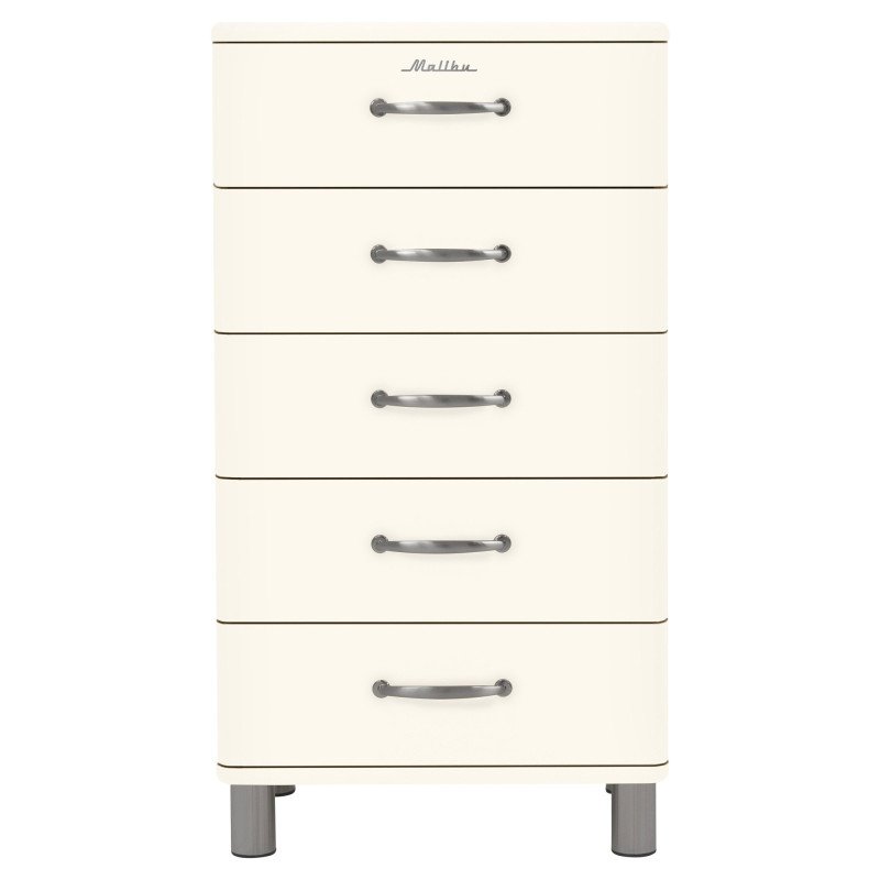 Commode 5 tiroirs style rétro MALIBU