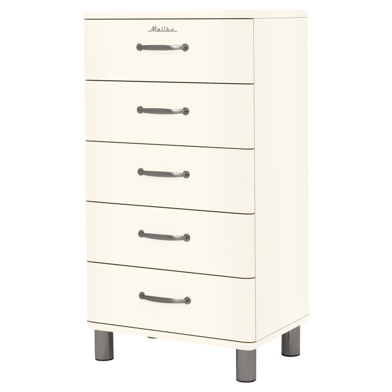 Commode 5 tiroirs style rétro MALIBU