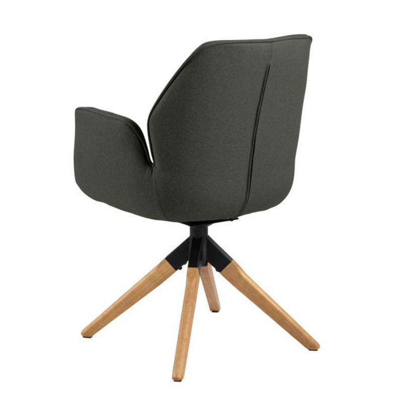 Chaise salle à manger avec accoudoirs en tissu AURORE