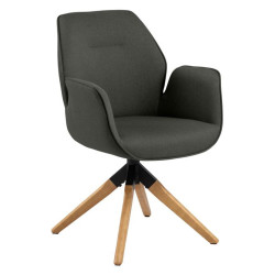 Chaise salle à manger avec accoudoirs en tissu AURORE