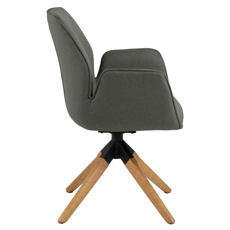 Chaise salle à manger avec accoudoirs en tissu AURORE