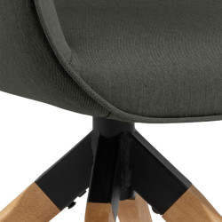 Chaise salle à manger avec accoudoirs en tissu AURORE