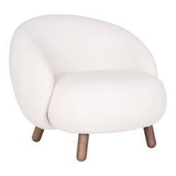 Fauteuil lounge en fausse fourrure blanche LIVO