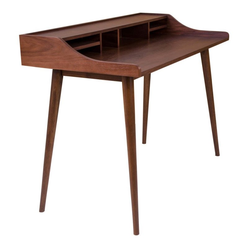 Bureau vintage en bois de noyer 120cm NOYELLE