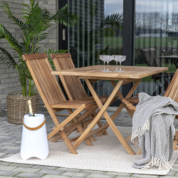 Tapis rectangle tressé beige 200cm en plastique recyclé MONICA