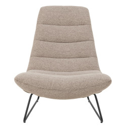Fauteuil relax en tissu beige et pieds en métal GLIFFORD