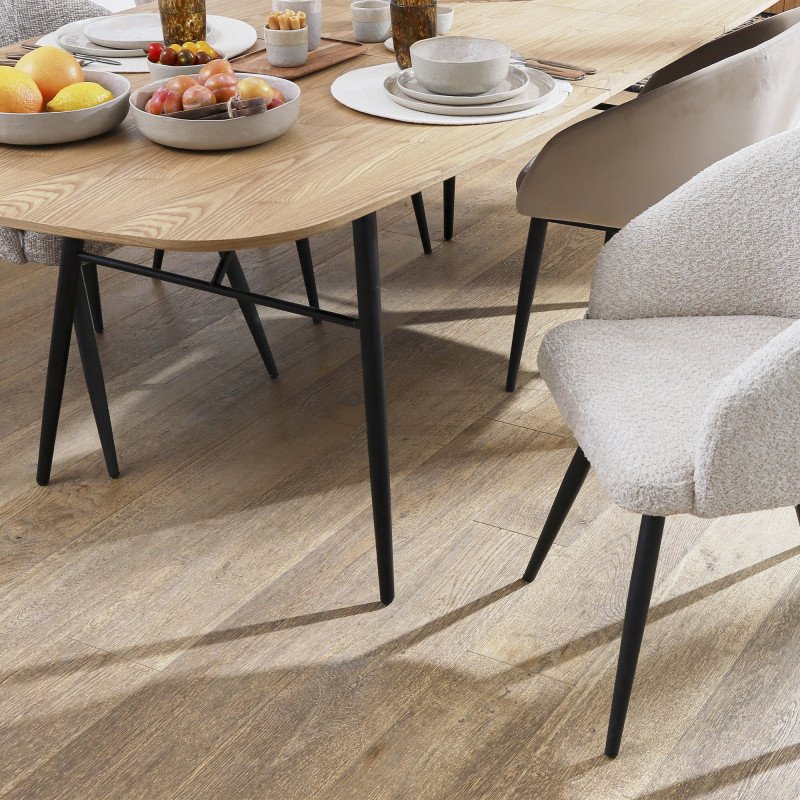 Table à manger extensible en bois et métal 230x105cm LAURETTA