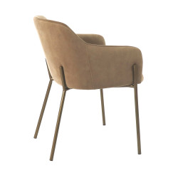 KENZA - chaise - velours / métal - L 60 x W 58 x H 79 cm - champagne