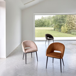 SYRAH - chaise - velours / métal - L 59,5 x W 55 x H 79 cm - beige