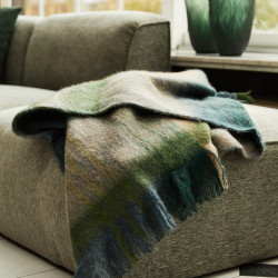 Pouf en tissu gris MAEVE