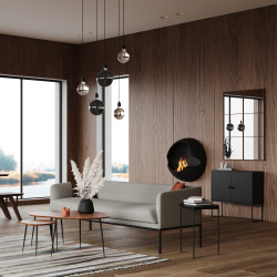 Canapé 3 places en tissu et métal beige ISLAND