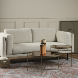 Canapé 2 places en tissu beige LIPOUR