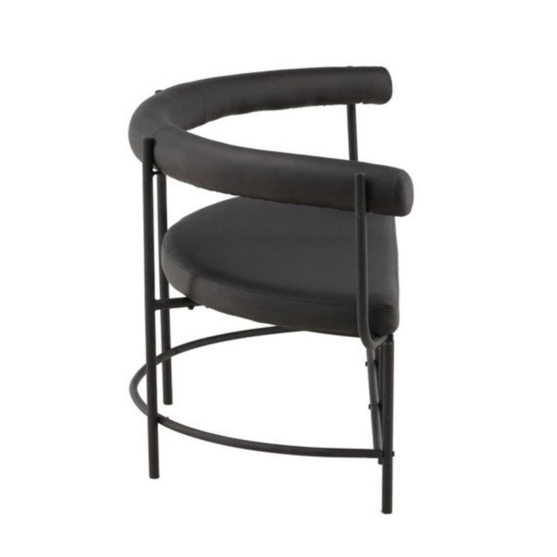 Banc en simili cuir et métal noir HUMBERT