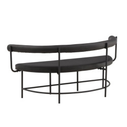 Banc en simili cuir et métal noir HUMBERT