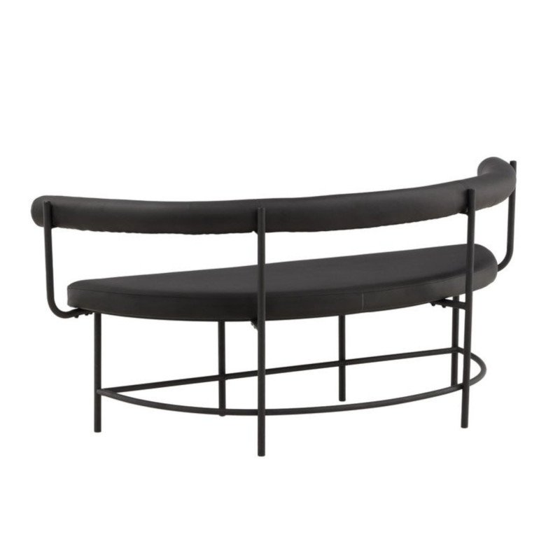 Banc en simili cuir et métal noir HUMBERT