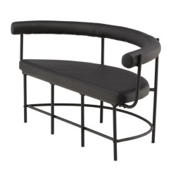 Banc en simili cuir et métal noir HUMBERT