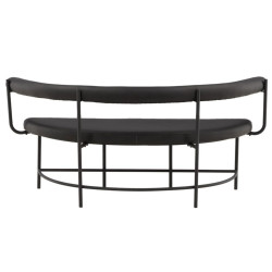 Banc en simili cuir et métal noir HUMBERT