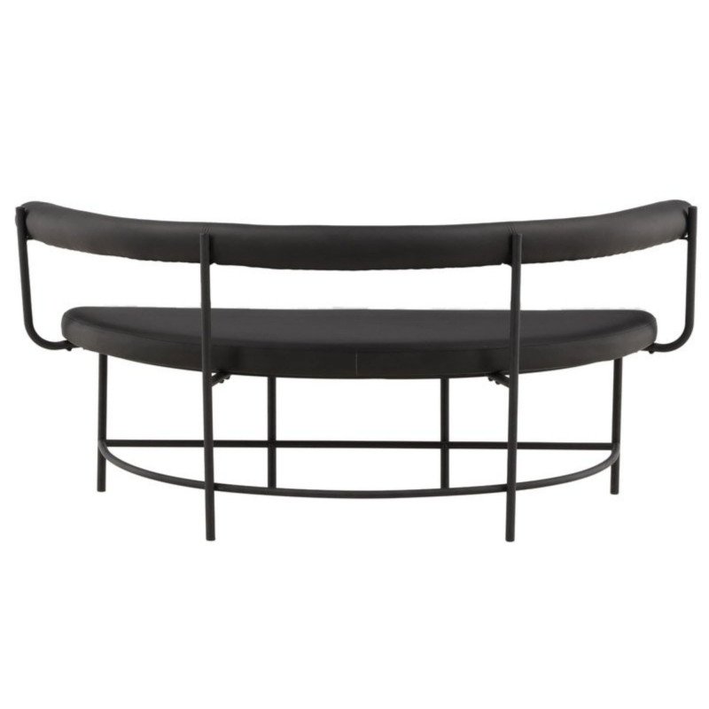 Banc en simili cuir et métal noir HUMBERT
