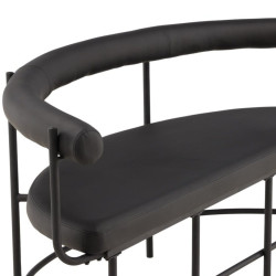 Banc en simili cuir et métal noir HUMBERT