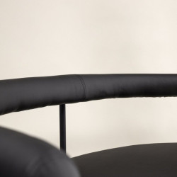 Banc en simili cuir et métal noir HUMBERT