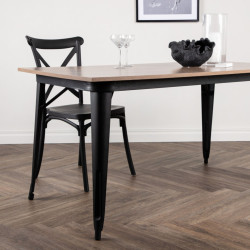 Table à manger rectangulaire en bois et métal TIEMPA