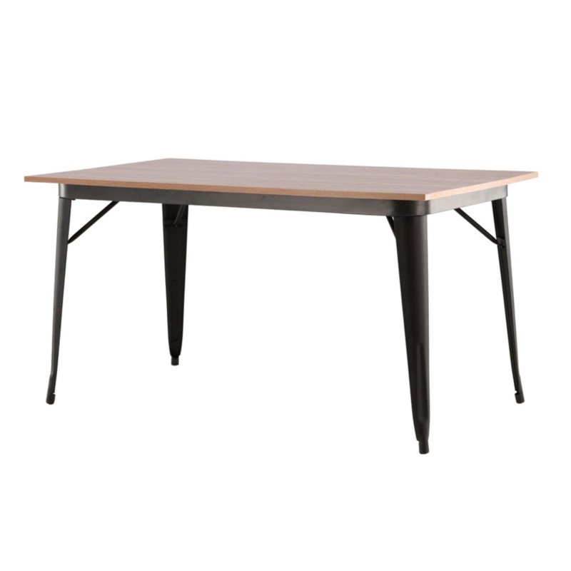 Table à manger rectangulaire en bois et métal TIEMPA
