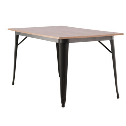 Table à manger rectangulaire en bois et métal TIEMPA