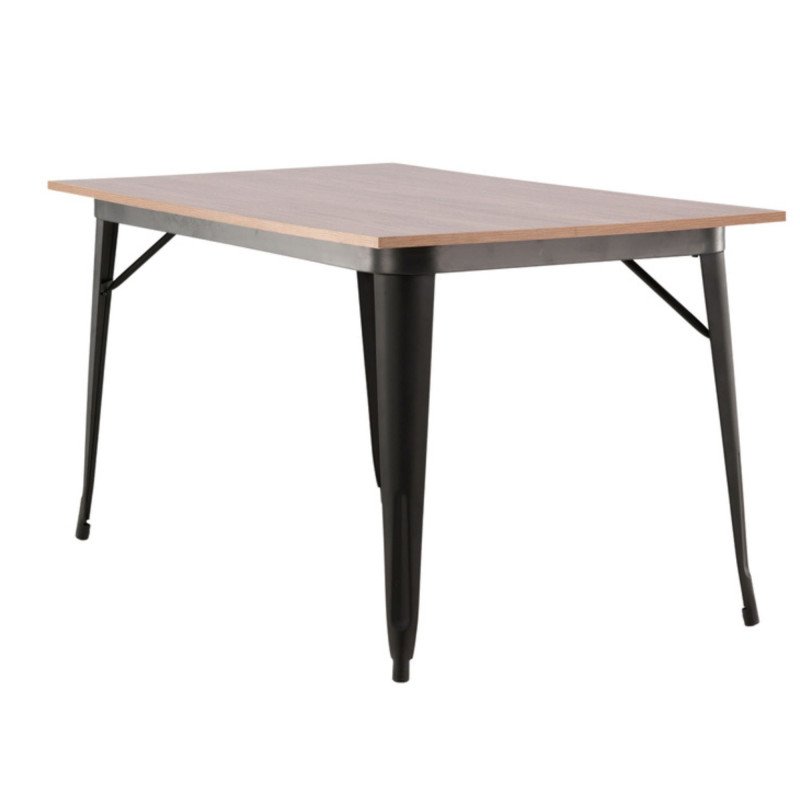 Table à manger rectangulaire en bois et métal TIEMPA