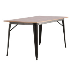Table à manger rectangulaire en bois et métal TIEMPA