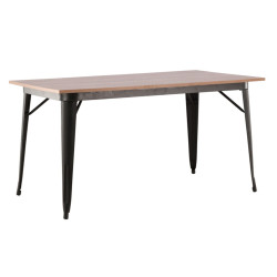 Table à manger rectangulaire en bois et métal TIEMPA