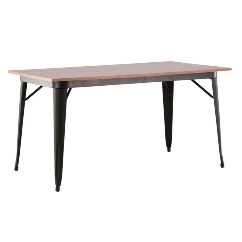Table à manger rectangulaire en bois et métal TIEMPA