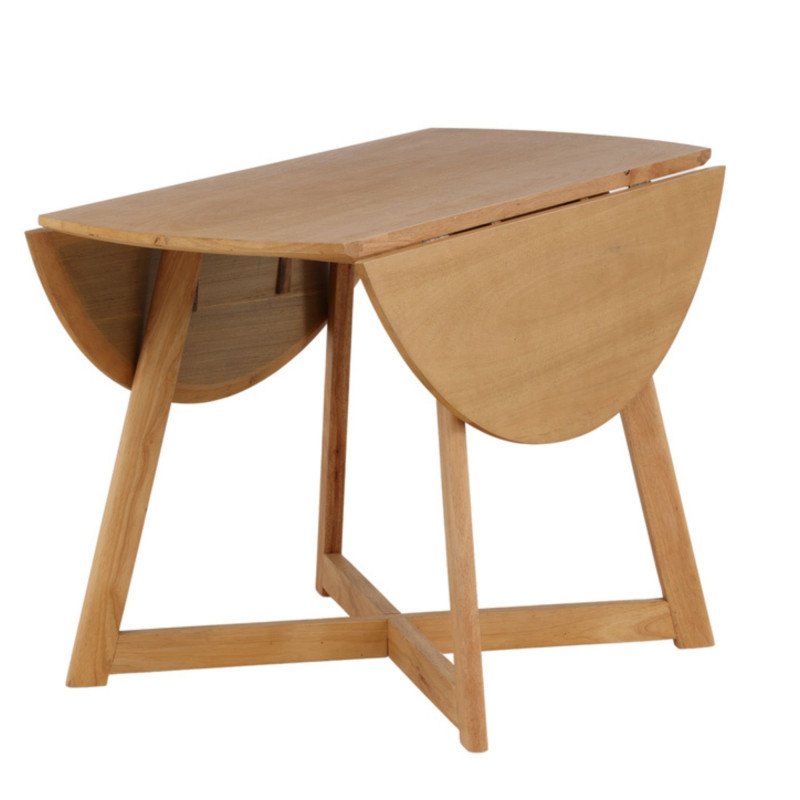 Table à manger ronde en bois aux bords rabattables 120cm BIRDY