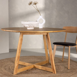 Table à manger ronde en bois aux bords rabattables 120cm BIRDY
