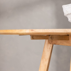 Table à manger ronde en bois aux bords rabattables 120cm BIRDY