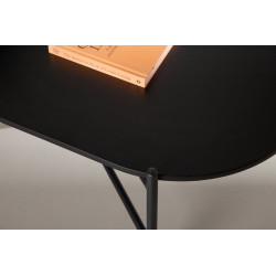 Table basse minimaliste noir en bois et métal PUMBA