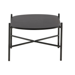 Table basse minimaliste noir en bois et métal PUMBA