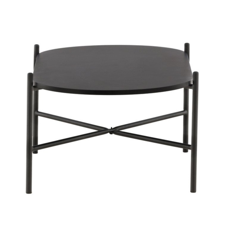 Table basse minimaliste noir en bois et métal PUMBA