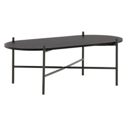 Table basse minimaliste noir en bois et métal PUMBA