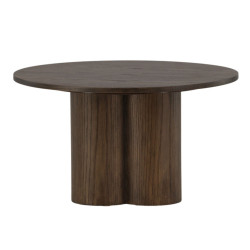 Table basse contemporaine en bois pied central AMBER
