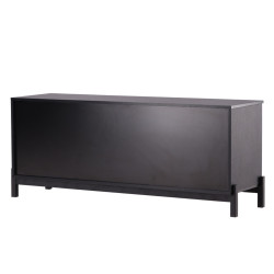Meuble TV moderne 2 portes 2 tiroirs en bois et métal SKAM