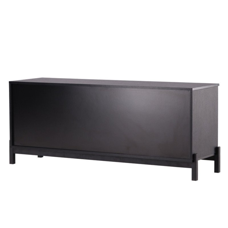 Meuble TV moderne 2 portes 2 tiroirs en bois et métal SKAM