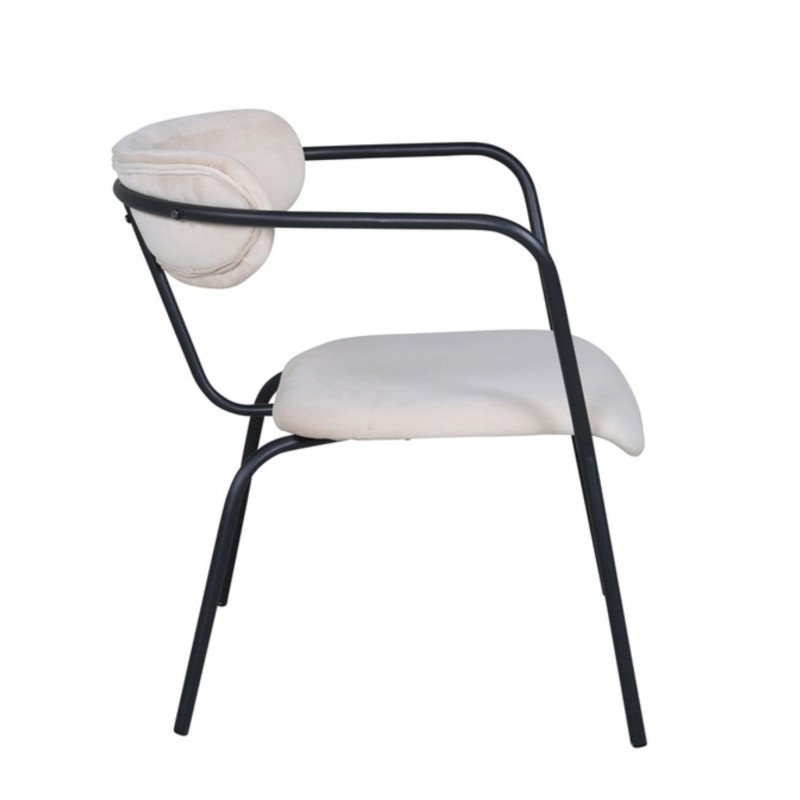 Fauteuil minimaliste en velours et métal BUFFY