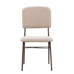 Chaise de salle à manger tendance en métal et tissu SOLENE