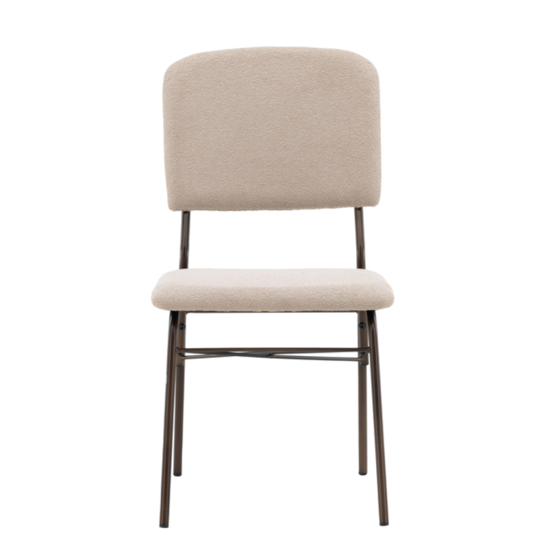 Chaise de salle à manger tendance en métal et tissu SOLENE