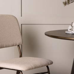 Chaise de salle à manger tendance en métal et tissu SOLENE