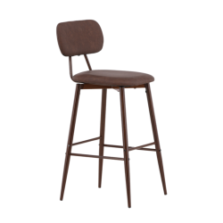 Tabouret de bar avec dossier en simili et métal TILT