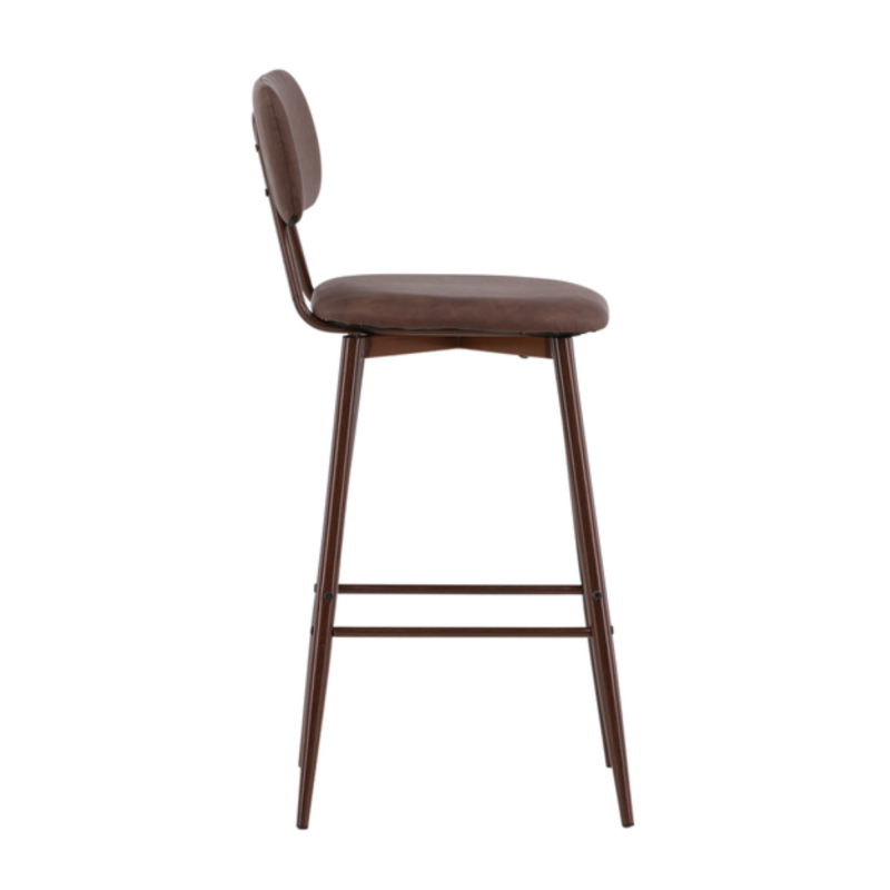 Tabouret de bar avec dossier en simili et métal TILT